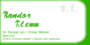 nandor klemm business card